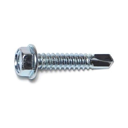 Buildright Self-Drilling Screw, #14 x 1-1/4 in, Zinc Plated Steel Flange Hex Head External Hex Drive, 2000 PK 07784